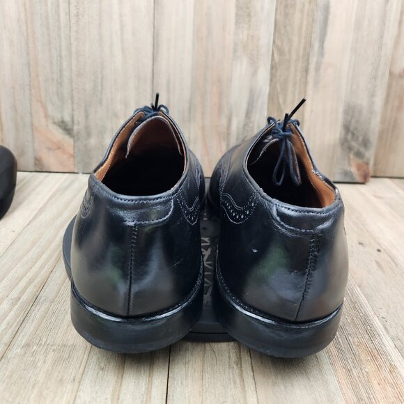 Allen Edmonds Chester Men's Size 9.5 Black Leather Brogue Oxfords Shoes - Picture 4 of 11